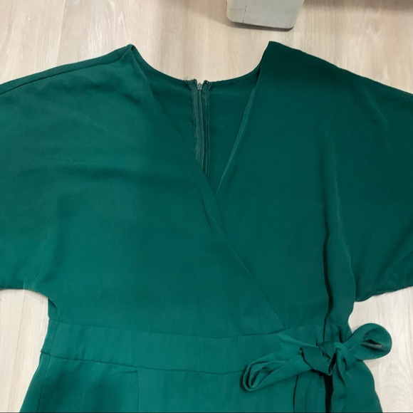Forever 21 Emerald Dark Green Jumpsuit Sz L - Picture 9 of 10
